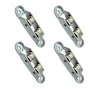 Lot de 4 rouleaux de quincaillerie pour porte coulissante et fenêtre coulissante en alliage d'aluminium, pour projets de réparation, rouleau de rechange pour porte coulissante - Double matériel de