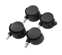 Lot de 4 roulettes de meubles avec pivot et frein, construction en métal et plastique, 39 mm de diamètre, tige M8, installation facile pour table basse, chariot de restaurant, machines et équipements