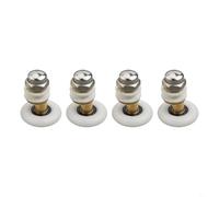 Lot de 4 roulettes de porte de douche en laiton central en nylon réglable de 20, 23, 25, 27 mm pour clôtures coulissantes en verre de 4 à 6 mm, fermeture coulissante lisse et silencieuse, capuchon en