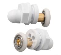 Lot de 4 roulettes de porte de douche pour portes en verre de 4 à 8 mm - Roulettes faciles à glisser pour cabine de douche - Roues en nylon et ABS - Blanc avec diamètre de 19 mm, 23 mm, 25 mm, 27 mm