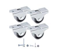 Lot de 4 roulettes fixes en plastique de 25 mm avec plaques de montage et vis incluses
