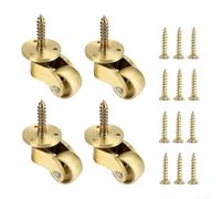 Lot de 4 roulettes pivotantes à 360 ° en laiton massif pour meubles, canapés, tables universelles et robustes