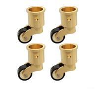 Lot de 4 roulettes pivotantes à 360° en laiton - Roulettes silencieuses - Pour canapé, meubles, tables