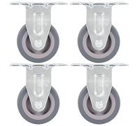 Lot de 4 roulettes pivotantes en caoutchouc TPR de 50 mm avec cadre en fer revêtu de zinc pour atelier, chariot de transport, entrepôt, industrie, ruban transporteur, chariot à palettes, charges
