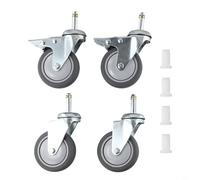 Lot de 4 roulettes pivotantes en TPR de 7,6 cm avec 2 roues de verrouillage pour balai Rubbermaid Seau Brouette Grill Chariot Meubles Heavy Duty Non Marquage Roller Set Noir