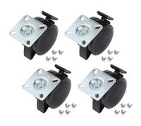 Lot de 4 roulettes verrouillables robustes compatibles avec Weber série 200 300, roues de rechange avec freins pour modèles 46110001 46810001, pièces de chariot pivotantes en plastique noir