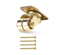 Lot de 4 roulettes verticales en fer avec pivot à 360 degrés, plaque en acier et roues en nylon pour un mouvement facile, finition dorée, très résistante
