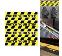 Lot de 4 rubans adhésifs antidérapants jaunes et noirs de 15 x 60 cm pour marches d'escalier et de rampes - Bandes antidérapantes et imperméables - Utilisation extérieure et intérieure - PVC