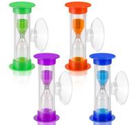 Lot de 4 sabliers rotatifs avec ventouse, sablier rotatif de 3 minutes pour enfants, jeux, cours, cuisine (violet, vert, orange, bleu)