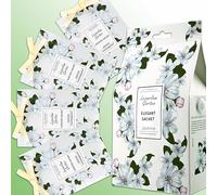 Lot de 4 sachets parfumés au jasmin, désodorisants de garde-robe, sacs parfumés pour mites, tiroirs, placards, bureau, chambre, salle de bain, salon, voitures, sac de sport - Boîte cadeau