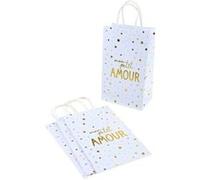 Lot de 4 Sacs Cadeaux "Mon Petit Amour" 27cm Blanc Blanc