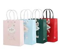 Lot de 4 Sacs cadeaux motif floral ( 4 couleurs )