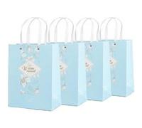 Lot de 4 Sacs cadeaux motif floral ( Bleu ) [Novago] G