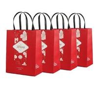 Lot de 4 Sacs cadeaux motif floral ( Rouge ) [Novago] G