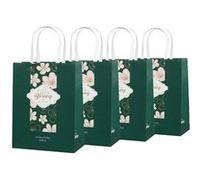 Lot de 4 Sacs cadeaux motif floral ( Vert ) [Novago]