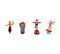 Lot de 4 Santons Village de Noël "Cirque" 20cm Multicolore