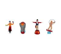 Lot de 4 Santons Village de Noël Cirque 20cm Multicolore