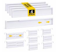 Lot de 4 séparateurs de tiroirs en plastique, de 34 à 59 cm, de plus de 7 cm de hauteur