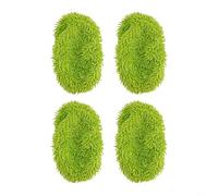 Lot de 4 serpillères lavables en microfibre compatibles avec Swiffer Sweeper - Recharges sèches et humides pour sols durs - Épilation des poils d'animaux - Bleu - 4 pièces - Vert