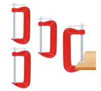 Lot de 4 serres de fixation en fonte, de 100 mm, de couleur rouge