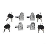 Lot de 4 serrures de porte coulissante en verre - pour vitrine, terrarium - Serrure n alliage de zinc - pour verre de 5 à 8 mm - Matériel d'installation sans perçage - pour vitrines comptoirs