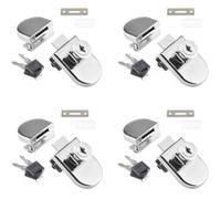 Lot de 4 serrures pour vitrine en verre à goupille unique, adaptées aux portes en verre de 5 à 8 mm avec 2 clés, aucun perçage requi