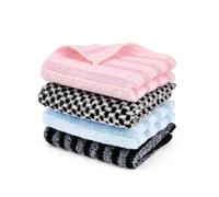 Lot de 4 serviettes de douche exfoliantes japonaises - Pour nettoyer le dos - Extra longues pour le soin de la peau - Gants de toilette pour homme et femme - Accessoires de bain pour nettoyage et