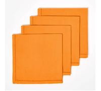 Lot de 4 serviettes de table 100% coton Orange