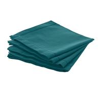 Atmosphera – Lot de 4 serviettes de table Chambray Bleu canard 40 x 40 cm