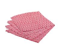 Atmosphera - Lot de 4 Serviettes de Table imprimées Olia - Rouge - Coton 40x40 cm