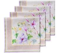 Lot de 4 serviettes en coton - 45 cm x 45 cm - serviettes lavables pour les repas et les fêtes - Magnolia Morgen - Printemps/Été