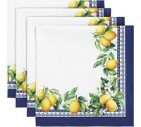 Lot de 4 serviettes en tissu de luxe ornées d'un motif de feuilles de citron, pour les occasions spéciales