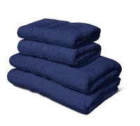 LOVELY HOME Lot de 4 serviettes bleu marine - 2 serviettes 50x100 + 2 draps 70x140