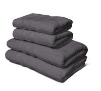 Lot de 4 serviettes - LOVELY HOME - 2 Serviettes 50 x 100 cm + 2 Draps de douche 70 x 140 cm - Gris anthracite