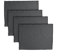 Lot de 4 sets de table 37x50 cm HONO gris Anthracite 100% coton