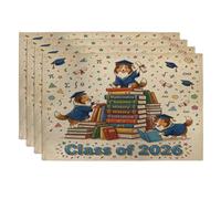 Lot de 4 sets de table en forme de chien de berger des Shetland - 30,5 x 45,7 cm - Motif livre de dessin animé - Pour dîner, remise de diplôme, vacances, décoration de la maison et de la cuisine
