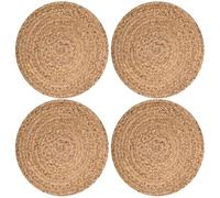 Lot de 4 Sets de Table pour Table, Sets Ronds en rotin 25, 4 cm, tissés en Papyrus, pour Cuisine, à Manger, Patio, fête, résistants à la Chaleur