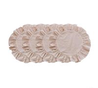 Lot de 4 sets de table ronds ondulés avec volants, sets de table fins en coton polyester pour cuisine salle à manger, sous-nappe lavable 38 cm vert beige bleu pour décoration (abricot)