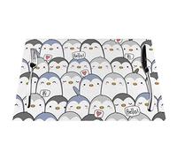 Lot de 4 sets de table tissés avec motif pingouin mignon, antidérapant, isolation thermique, pour cuisine, salle à manger, restaurant, café