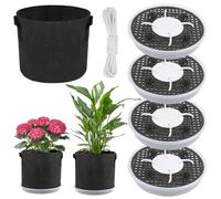 Lot de 4 Soucoupes en Tissu à Arrosage Automatique, 30 cm Système d’arrosage Soucoupe Pot Fleur Ronde, Plateau pour Pot de Fleurs en Plastique pour Plantes en Pot, Pots en Tissu, Jardins Décoratifs