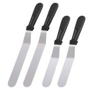 Lot de 4 Spatule Coudee Patisserie, Spatules Décalées en Acier Inoxydable avec Poignée Ergonomique, Palette à Gâteau pour Glaçage, Lissage, Crème et Décoration Pâtissière