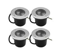 Lot de 4 Spot Led Encastrable Exterieur 4Pcs 3W IP65 Rond 270 Lumen 3000K Pour Terrasse Jardin Chemin 220V