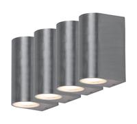 Lot de 4 spots d'extérieur balcon wall up down spots en aluminium brossé éclairage de terrasse IP44