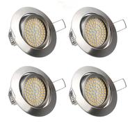 Lot de 4 Spots LED Projecteur Encastré Lampe Plafonnier Orientable Rond 3.5W Blanc Chaud 3000K 400LM AC 85V-265V Le trou 75mm