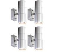 Lot de 4 spots muraux LED UP DOWN éclairage extérieur lampes de façade inox verre lampes IP44