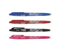 PILOT - Lot de 5 FriXion Ball 07 - Stylo Effaçable à Encre Thermosensible - Stylo Roller Rechargeable - Noir, Vert, Rouge, Violet, Rose - Pointe Moyenne