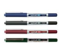 Lot de 4 stylos roller - Uni Ball EYE - Pointe fine 0,5mm - Bleu, noir, rouge et vert