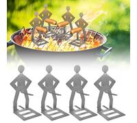 Lot de 4 supports à saucisses pour barbecue, en acier inoxydable, accessoires de barbecue amusants, support de saucisses pour hot dog, support portable pour barbecue en plein air, accessoires de