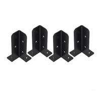 Lot de 4 supports d'ancrage réversibles, kit de réparation de poteaux de clôture en métal épais, compatible avec 2 x 2, 2 x 4, 4 x 4