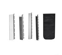 Lot de 4 supports de brochettes de barbecue en acier inoxydable - Support plat pour kebab 6 et 9 emplacements pour viande, légumes, accessoires avec sac